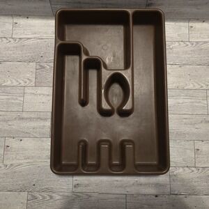 Vintage Rubbermaid Silverware Drawer Organizer Tray #2921 USA Brown Plastic‎